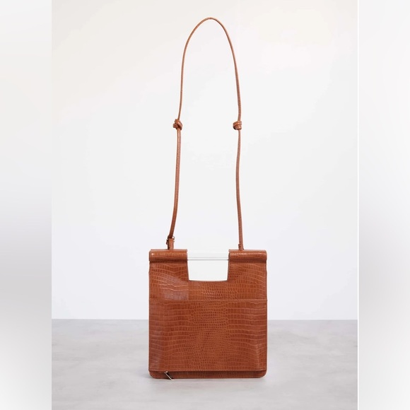 NWT Beis The Crossbody In Cognac Croc - Picture 3 of 10